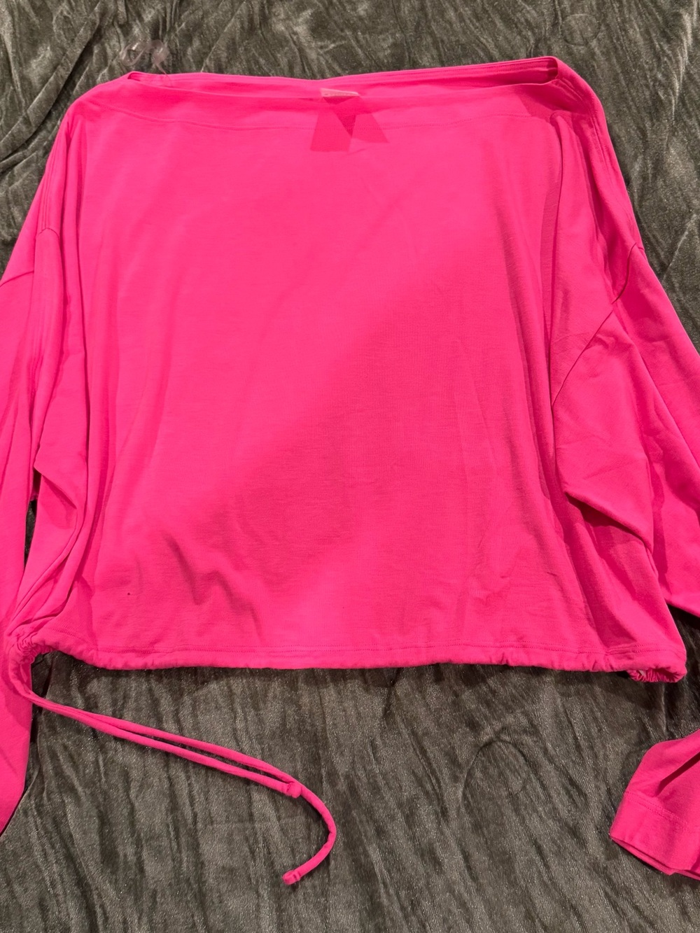 Women’s Bright Pink Off-Shoulder Long Sleeve Top